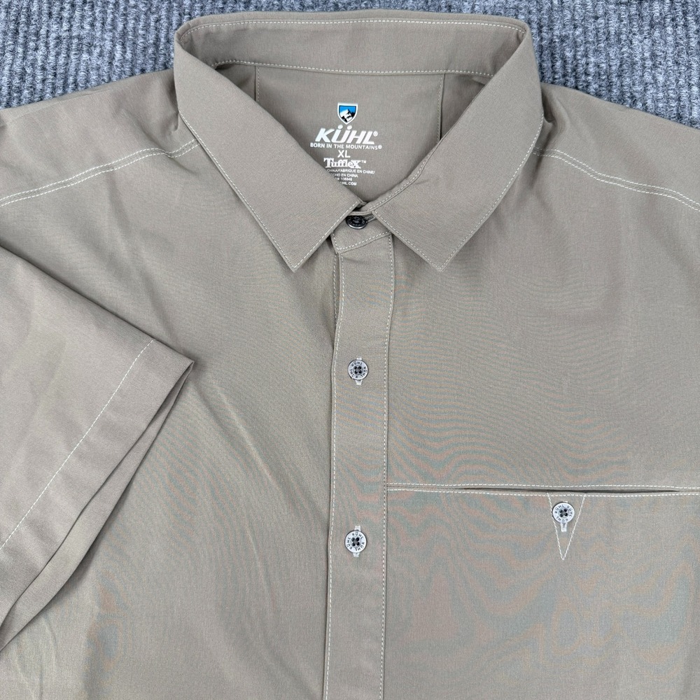 Kuhl Shirt Mens Renegade Tufflex XL Khaki Performance Outdoors Hiking Stretch